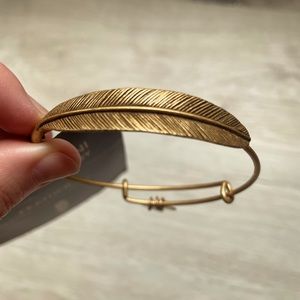 Alex & Ani Gold Feather Cuff Bracelet, (+) Energy